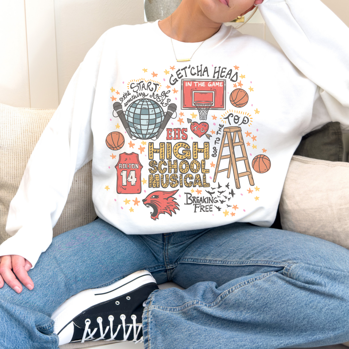 Throwback Basketball Retro Sweatshirt or T Shirt