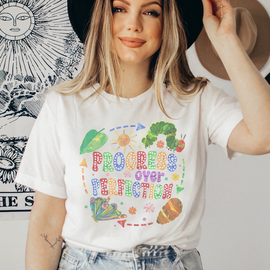 Progress Over Perfection Retro T Shirt