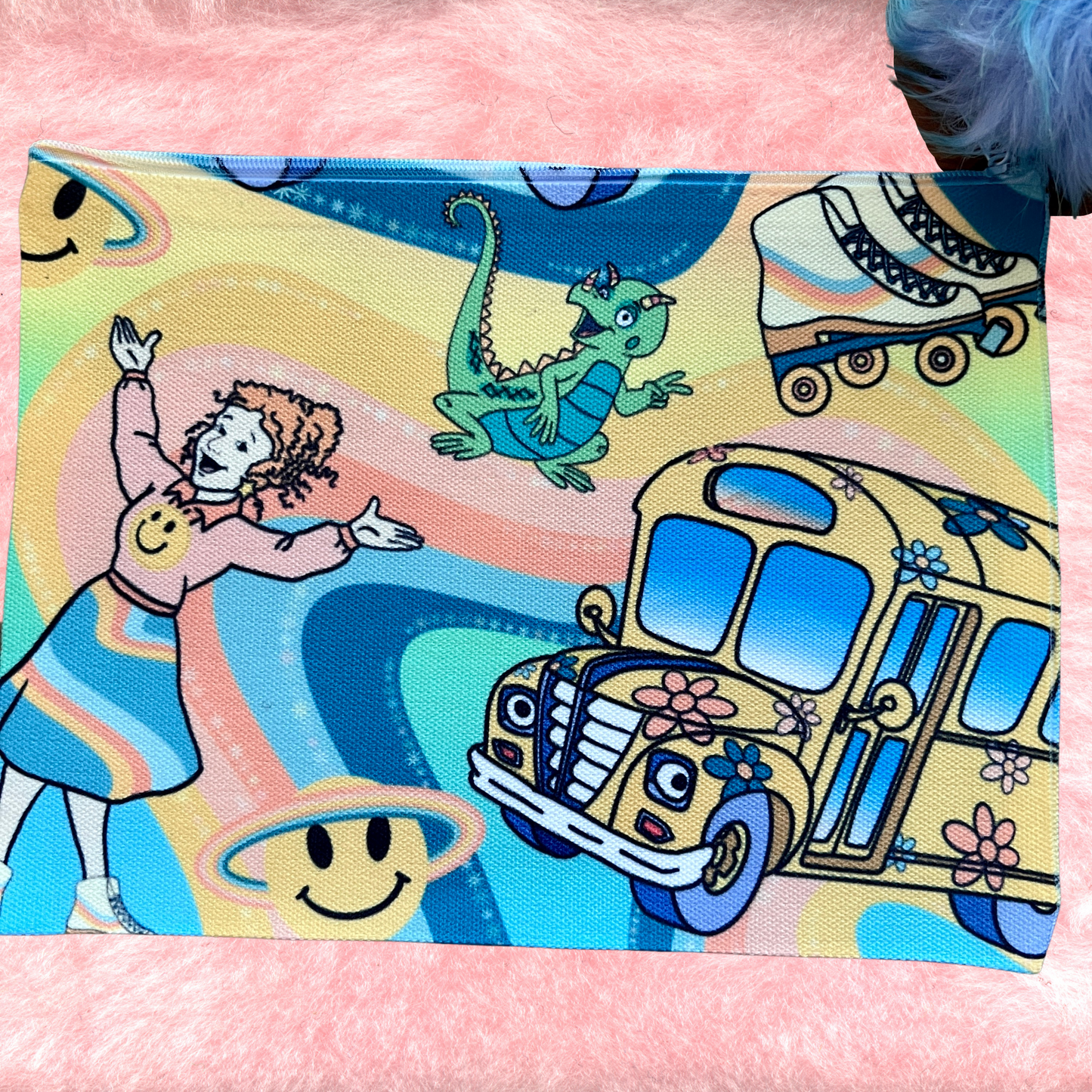 Groovy Teacher Throwback Canvas Makeup Bag