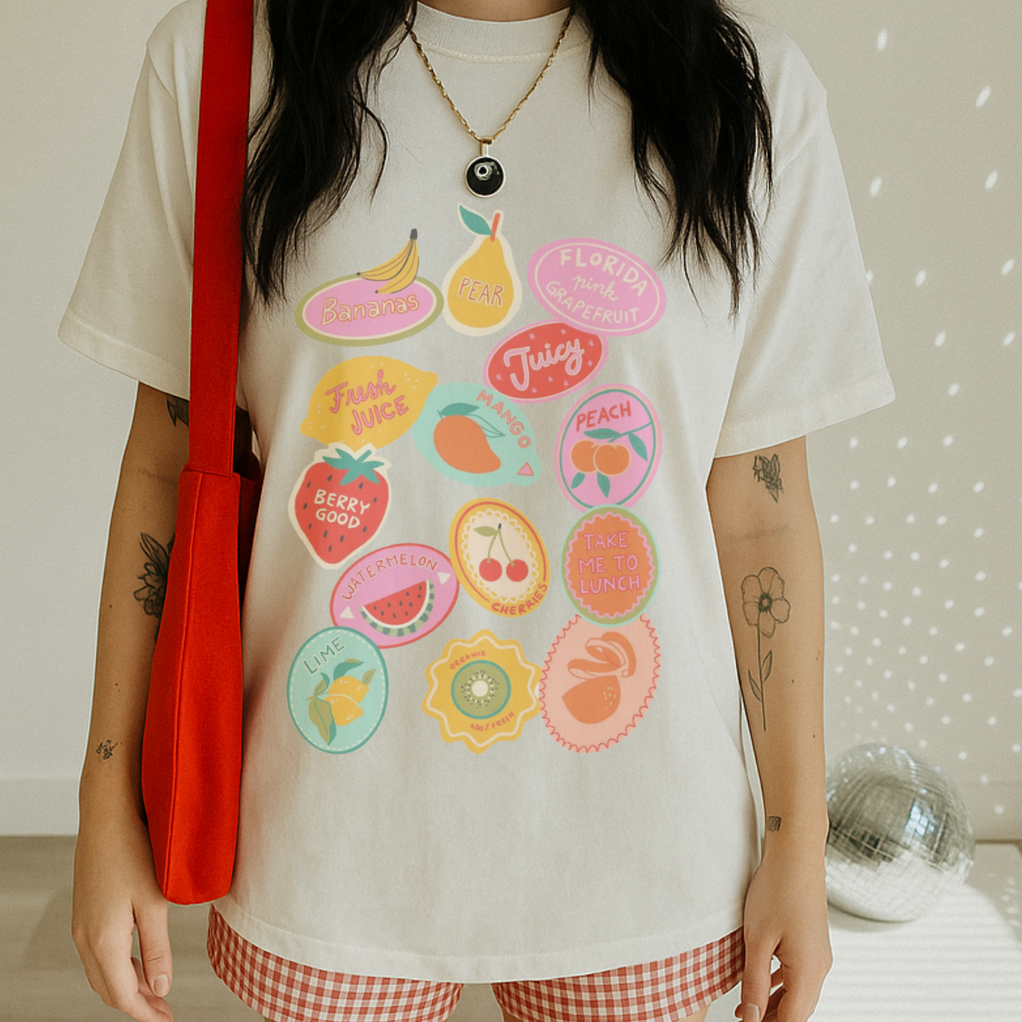 Fruit Stickers Retro T Shirt or Sweatshirt