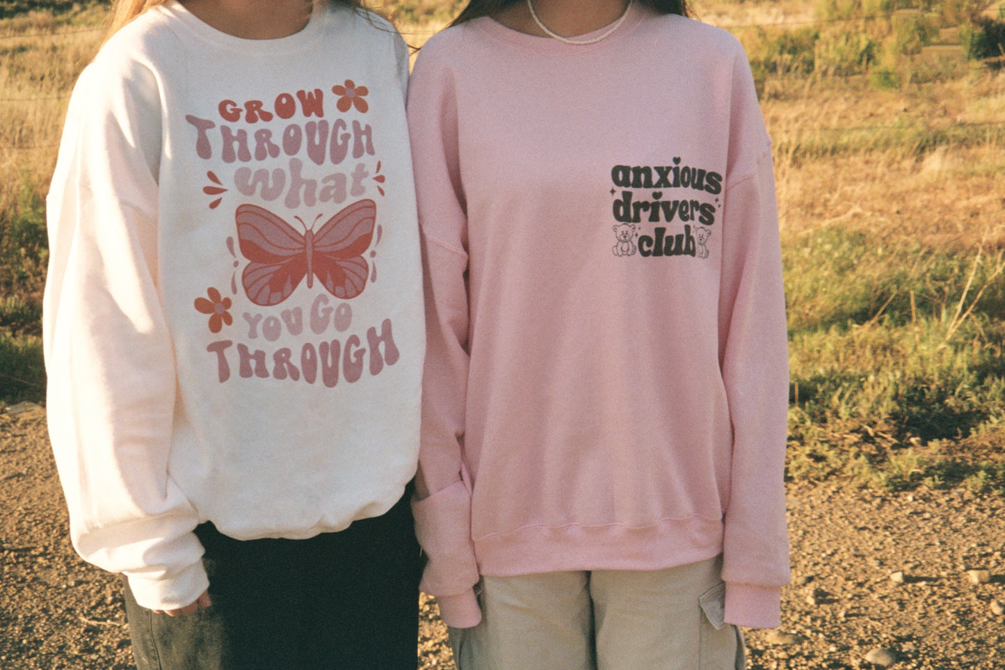 Grow Through What You Go Through Butterfly Retro Sweatshirt