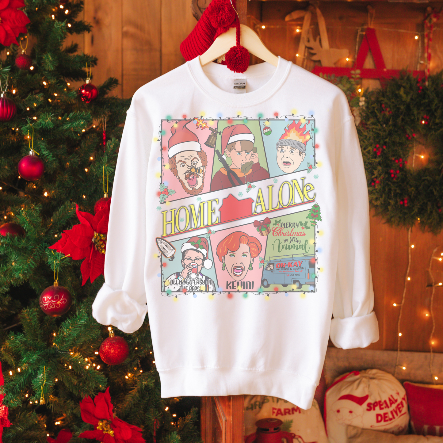 Christmas Home Retro Sweatshirt or T Shirt