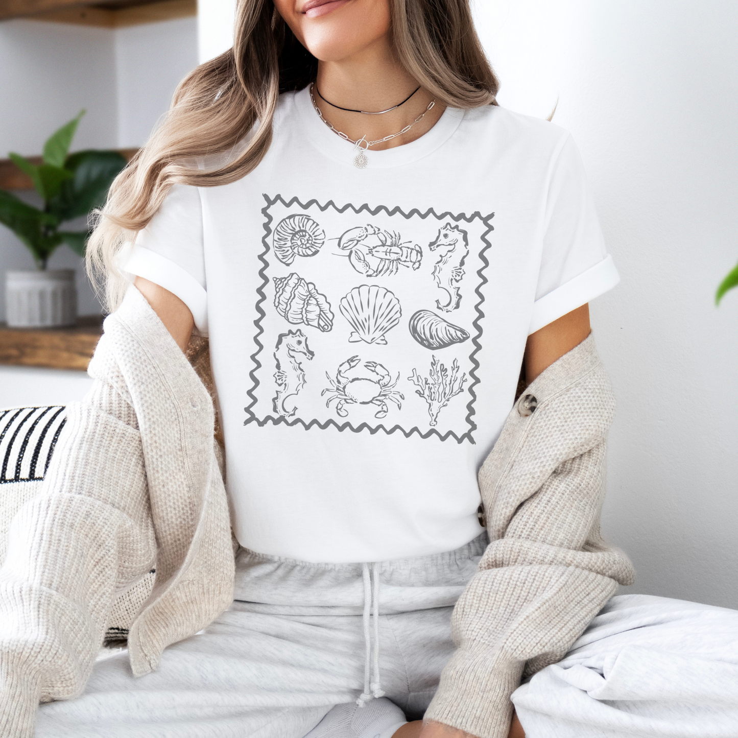 Sea Collage Retro Sweatshirt or T Shirt