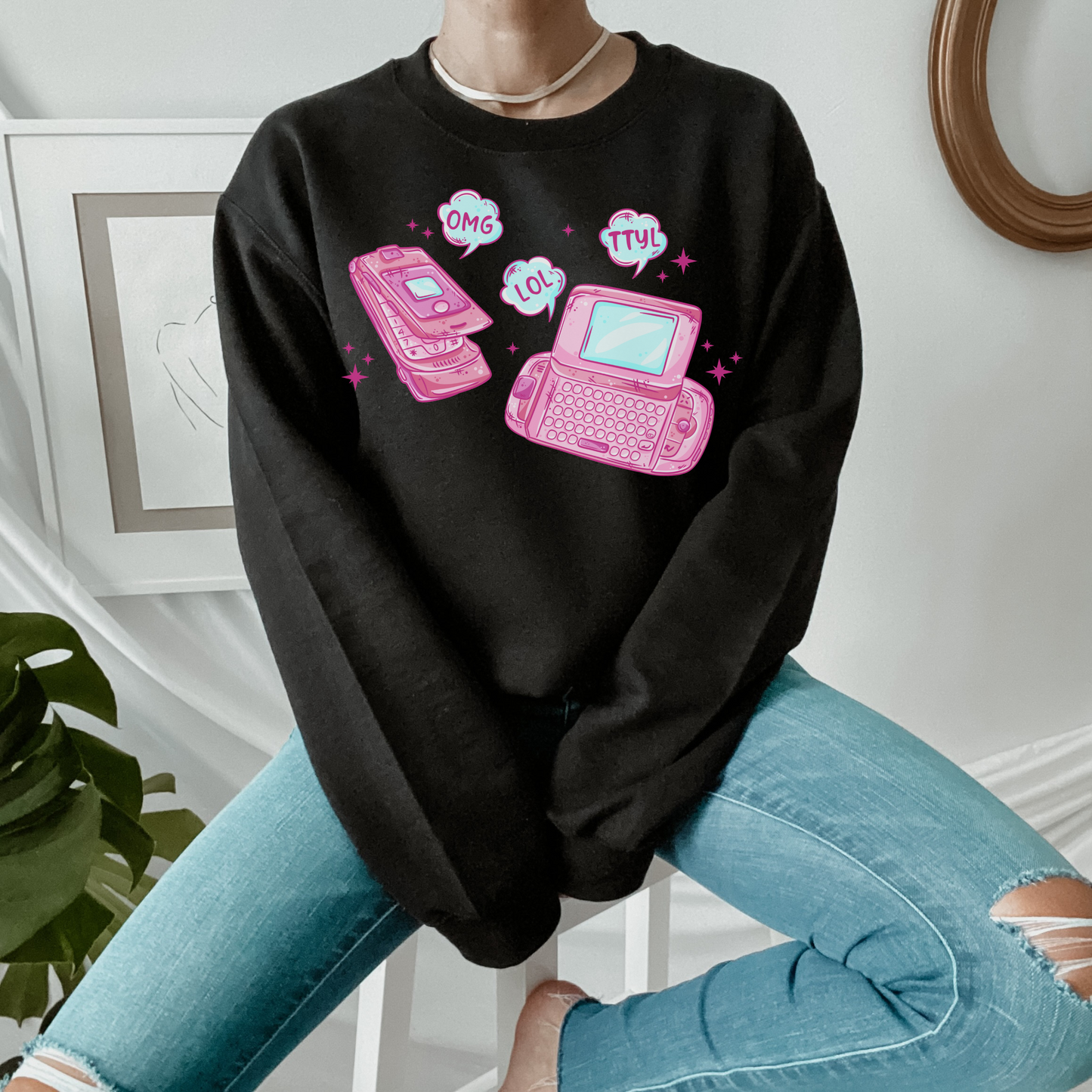TTYL Throwback Retro Sweatshirt or T Shirt