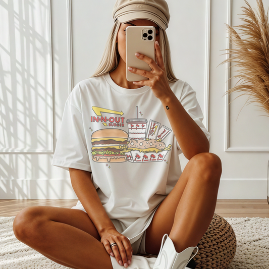 Burger Girlie Retro T Shirt or Sweatshirt