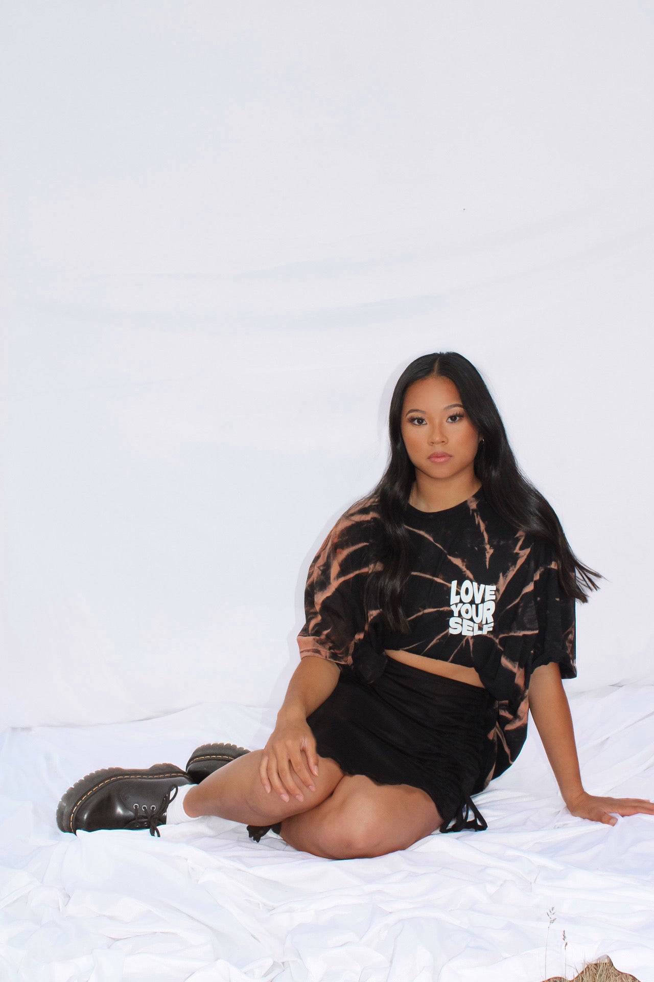 Love Yourself Reverse Bleach Tie Dye T Shirt