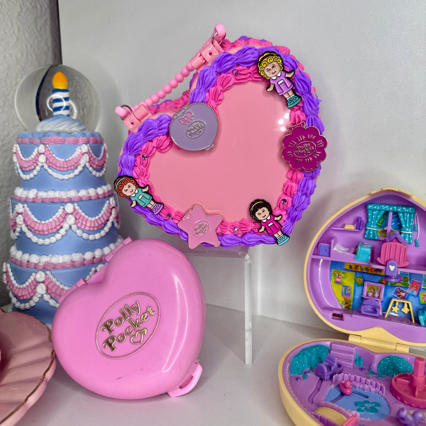 Pocket 90s Girl Fake Cake Heart Jewelry / Trinket Storage Box