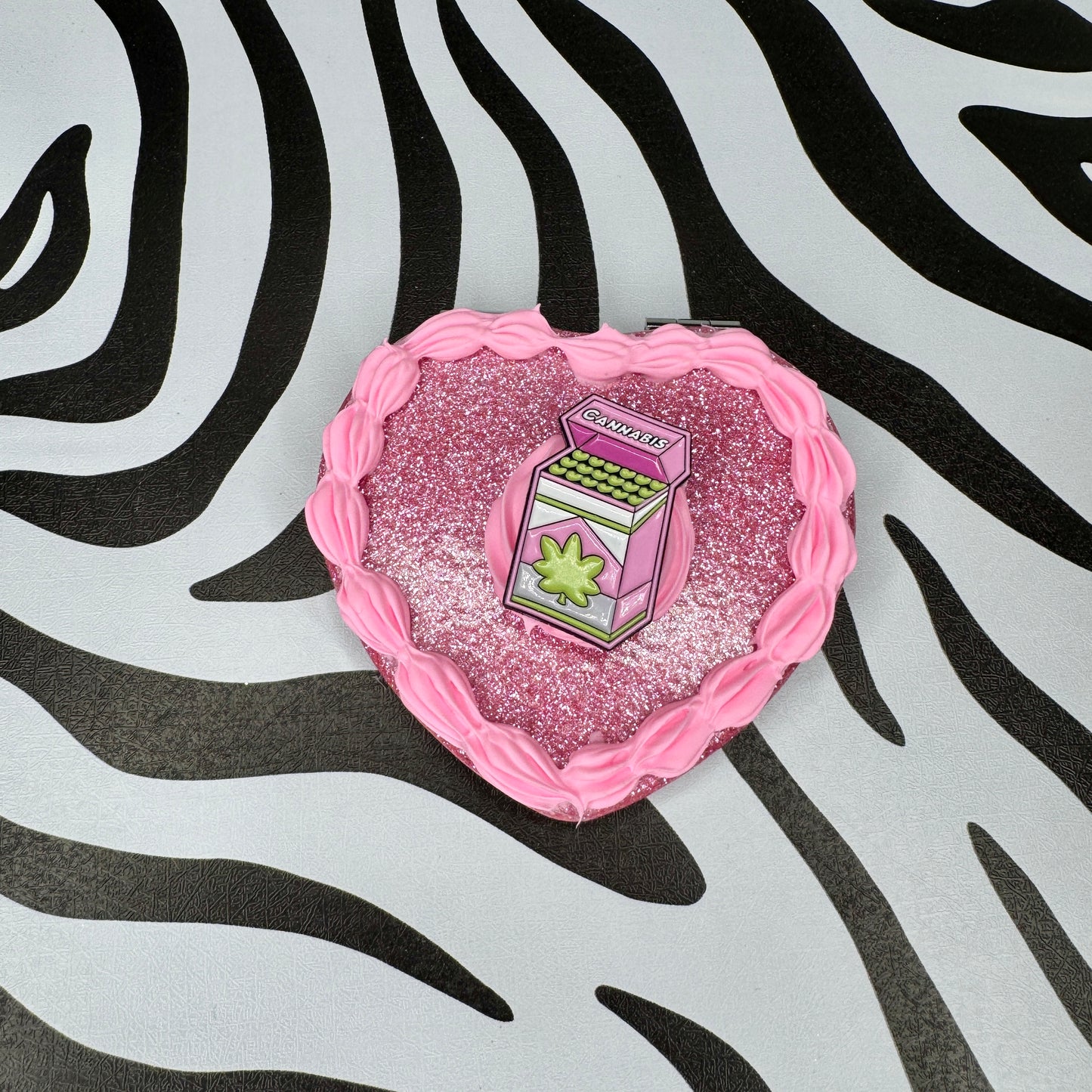 Pink Nug Fake Cake Compact Mirror