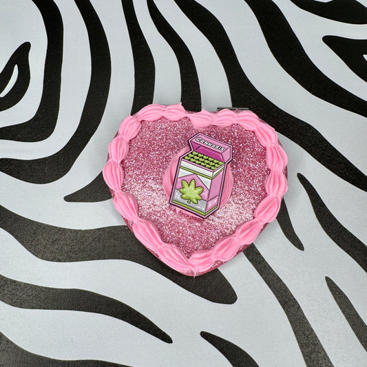 Pink Nug Fake Cake Compact Mirror