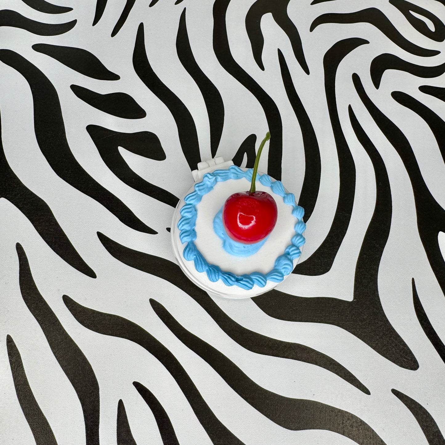 Fake Cake Cherry Compact Mirror and Comb