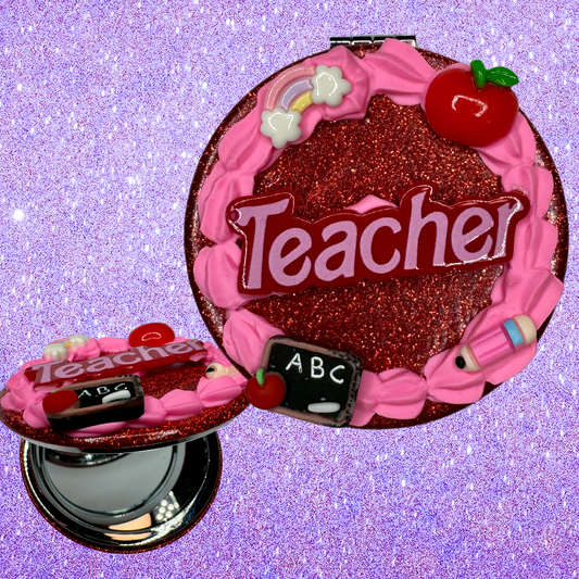Teacher Cake Fake Cake Compact Mirror