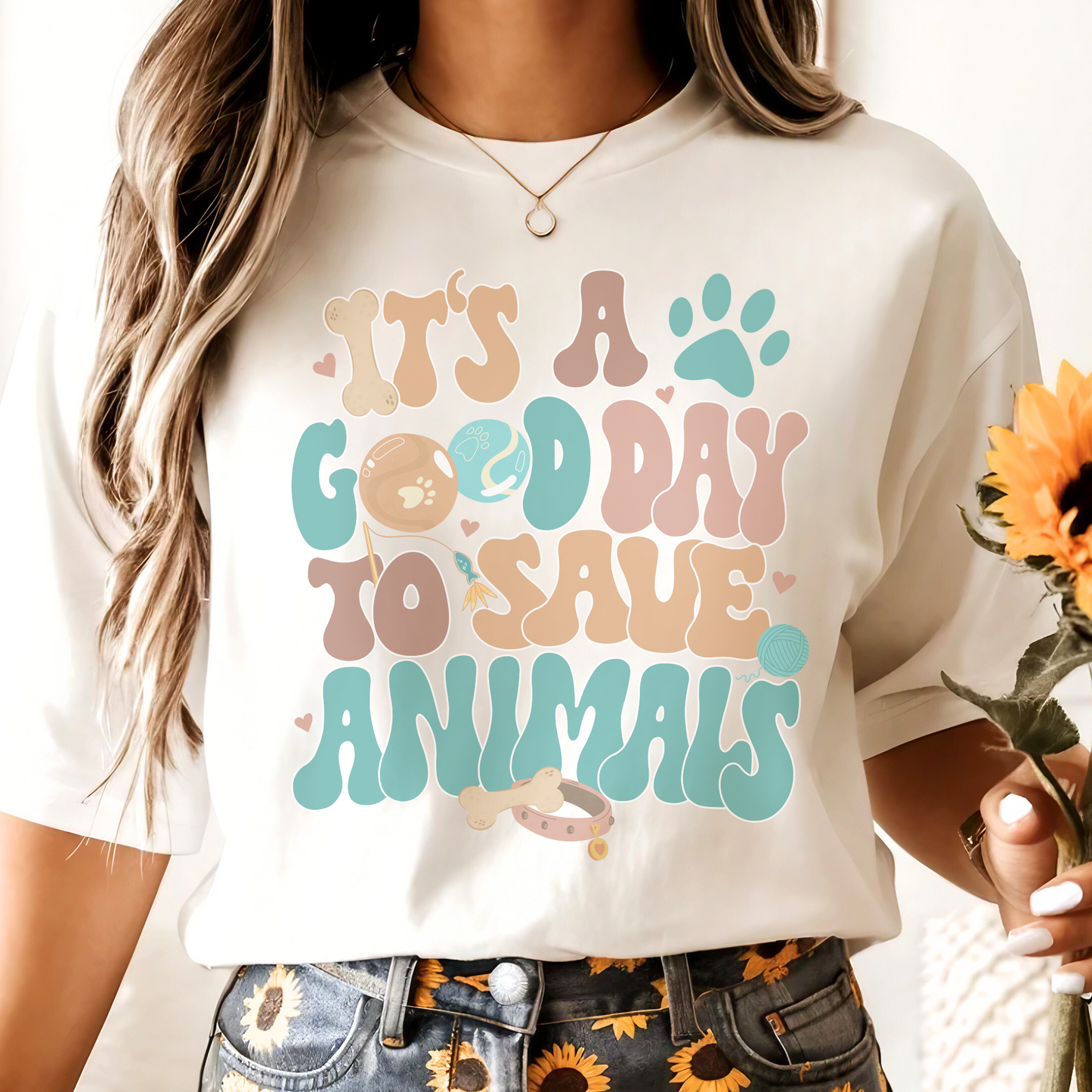 Good Day To Save Animals Retro Sweatshirt or T Shirt