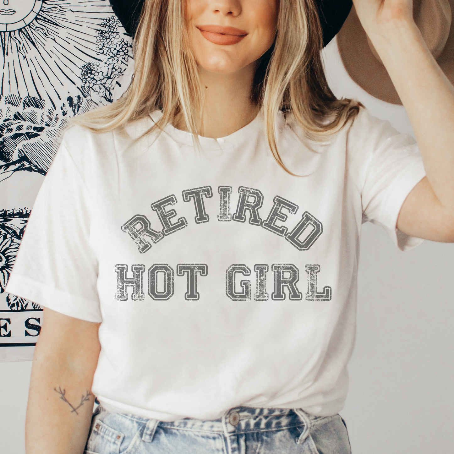 Retired Hot Girl Retro Sweatshirt or T Shirt