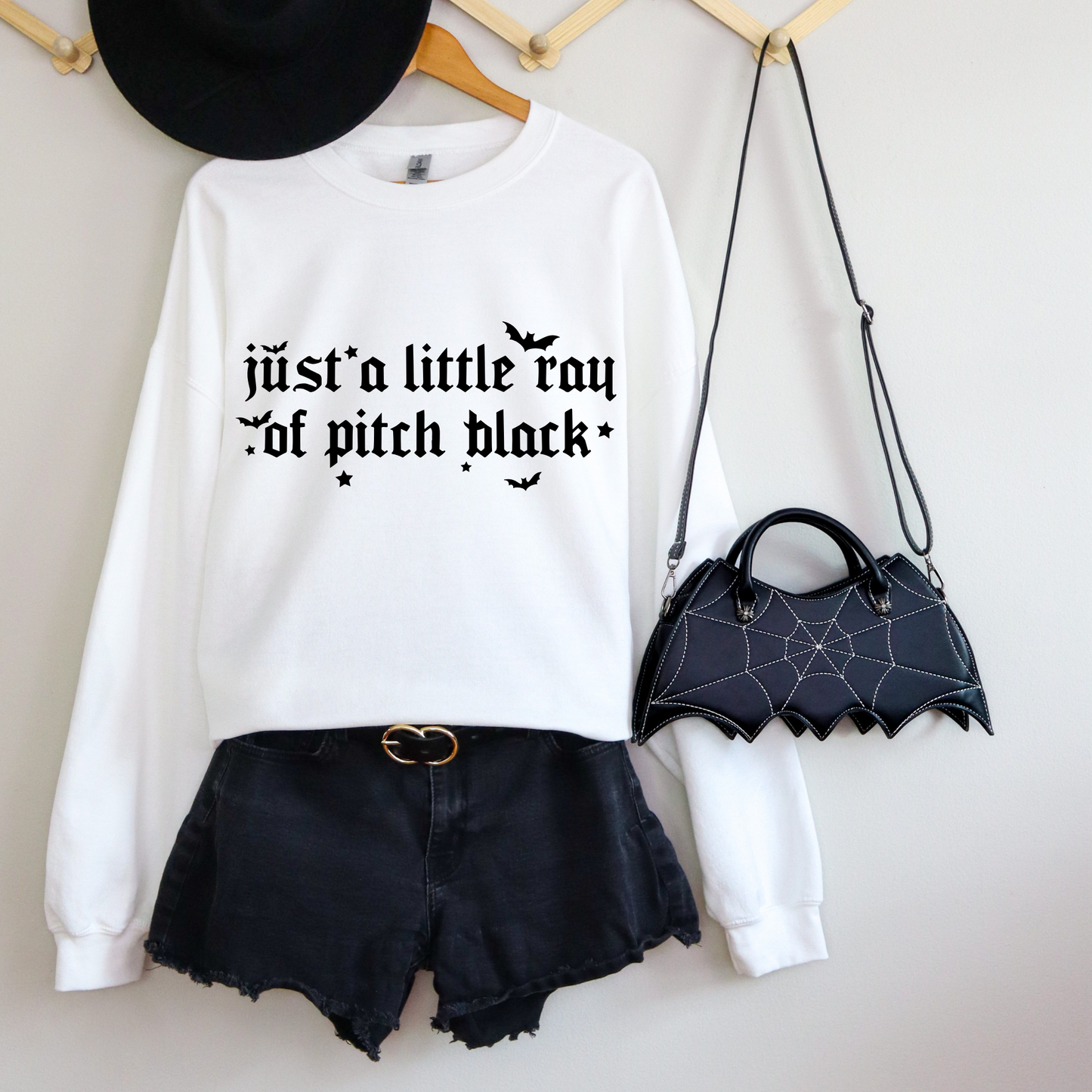 Just A Little Ray Of Pitch Black Halloween Retro T Shirt or Sweatshirt