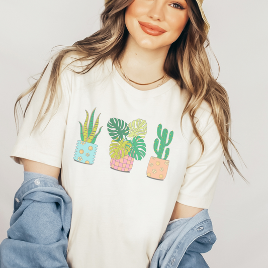 Happy Plants Retro Sweatshirt or T Shirt