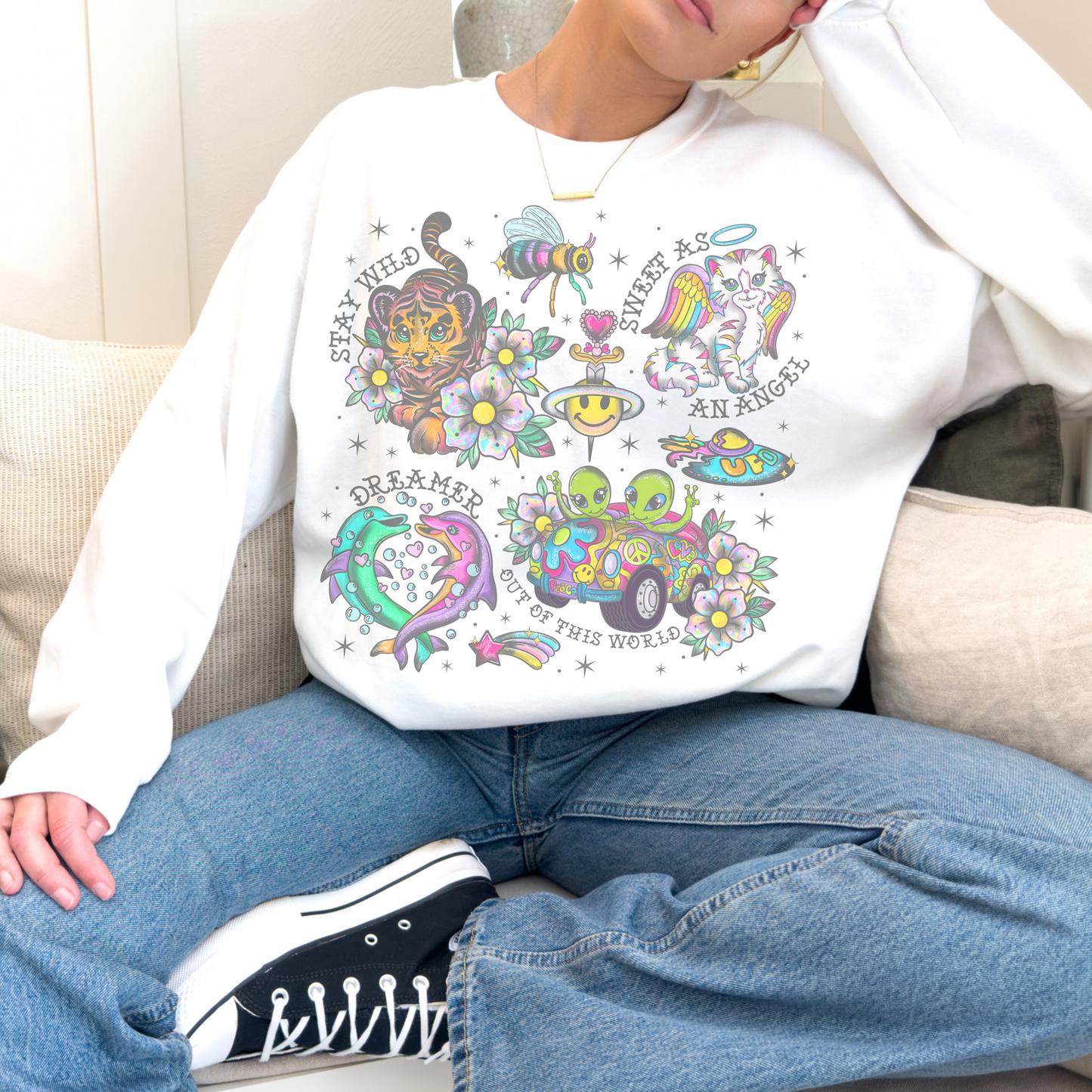Stay Wild Tattoo Style Retro Sweatshirt or T Shirt