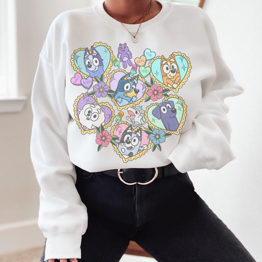 Blue Heart Retro T Shirt / Sweatshirt