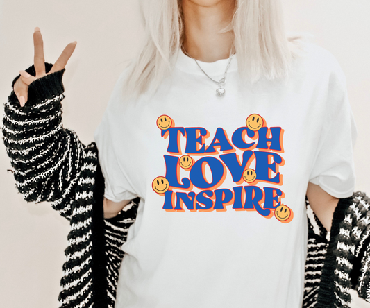 Teach, Love, Inspire Retro T Shirt