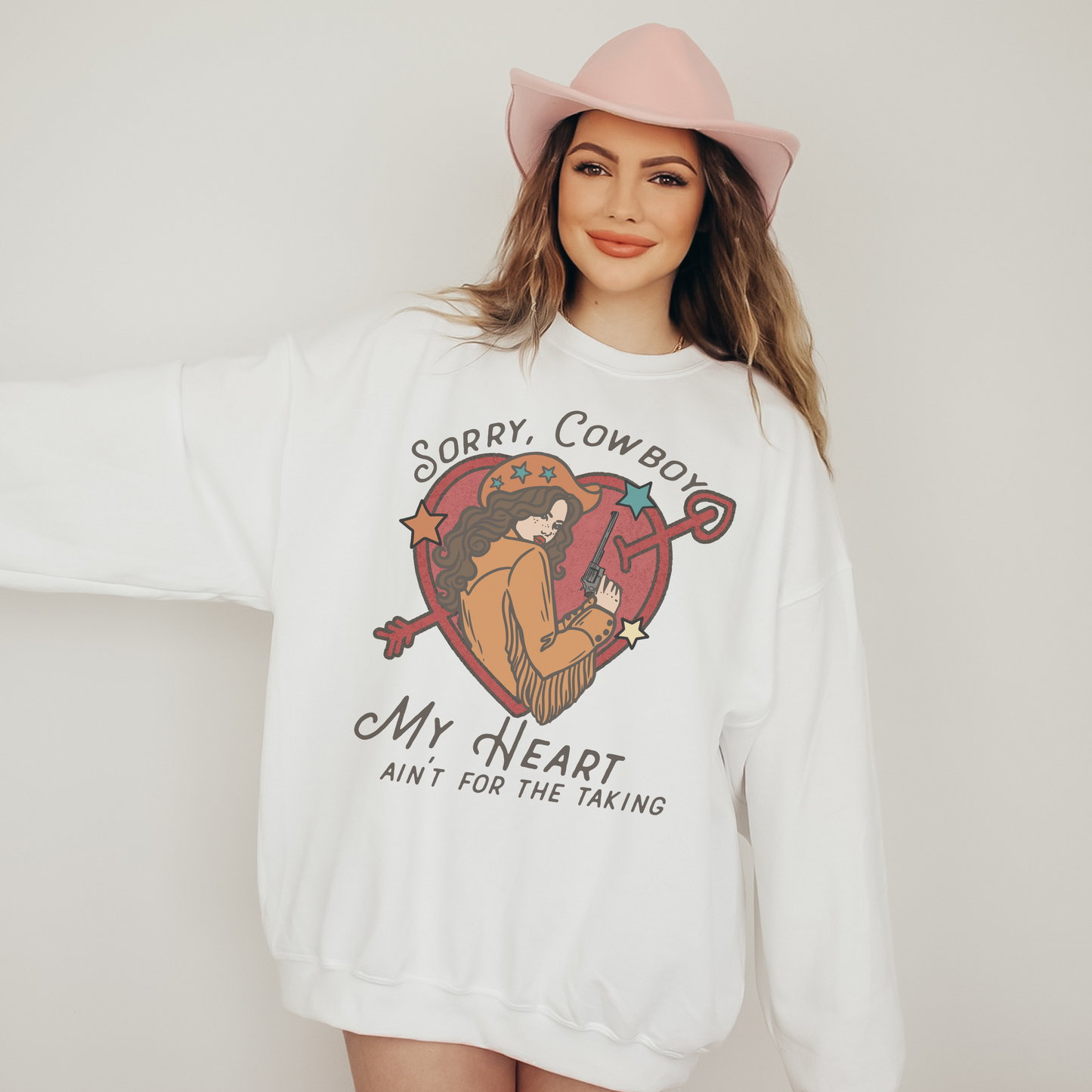 Sorry Cowboy My Heart Ain't For The Taking Retro T Shirt or Sweatshirt