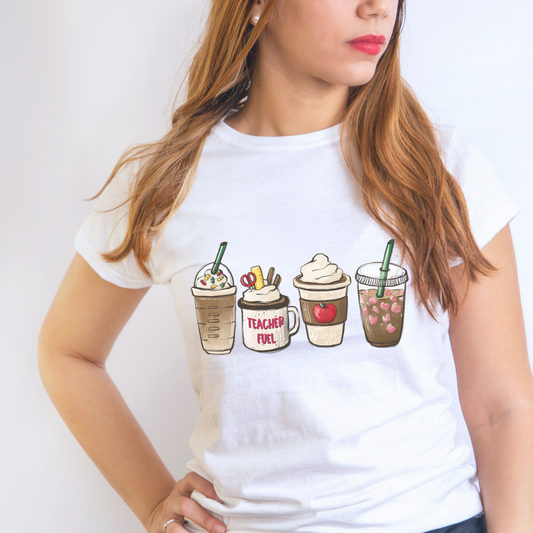 Teacher Fuel Retro T Shirt