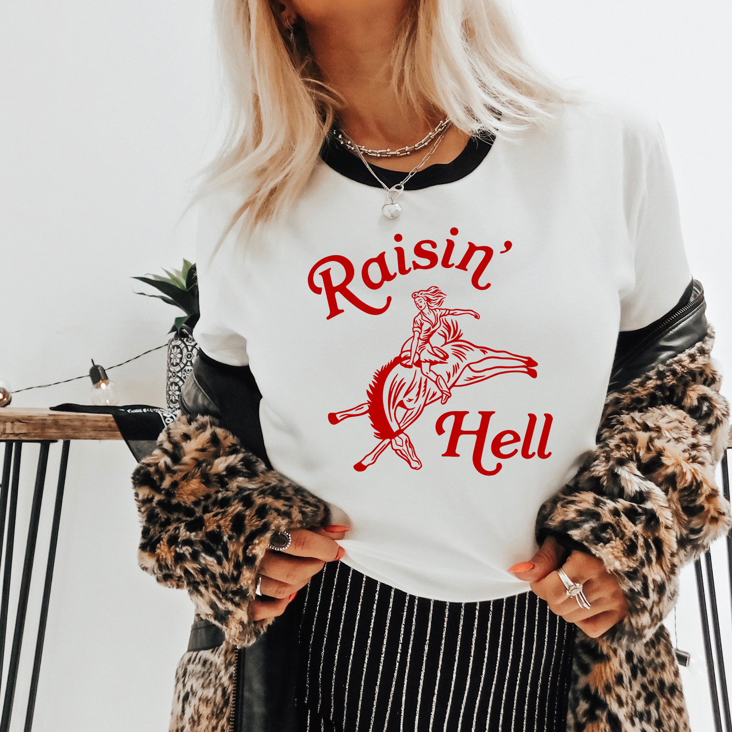 Raisin' Hell Retro Ringer T Shirt