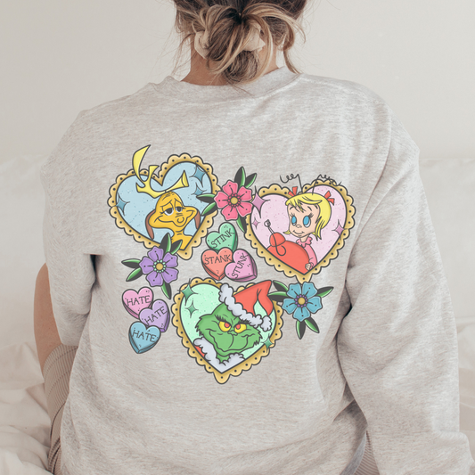 Tattoo Style Mean Green Guy Sweatshirt