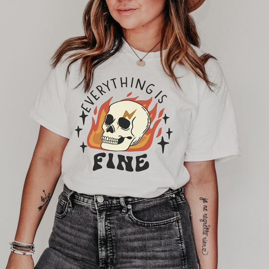Everything Is Fine Retro T Shirt
