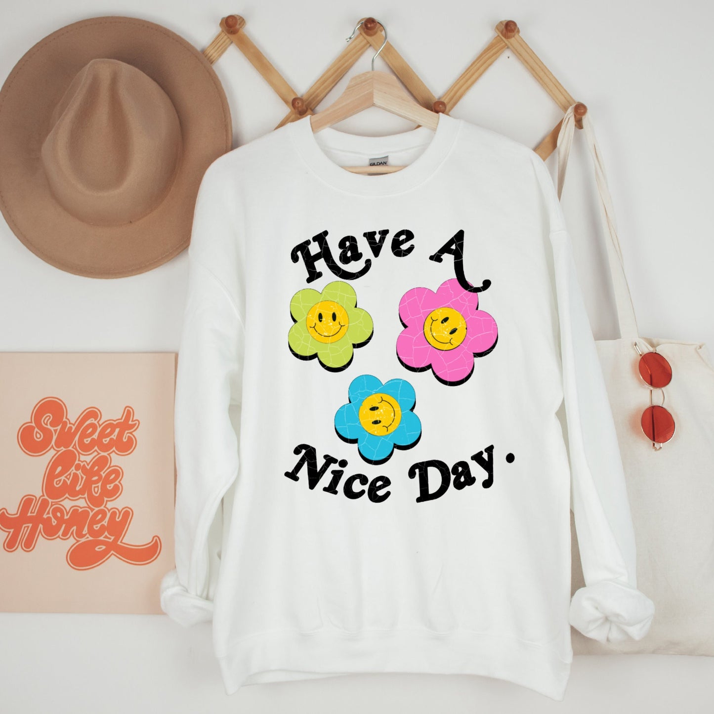 Retro Have A Nice Day Daisy Sweatshirt