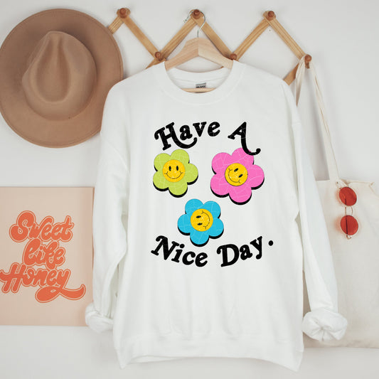 Retro Have A Nice Day Daisy Sweatshirt