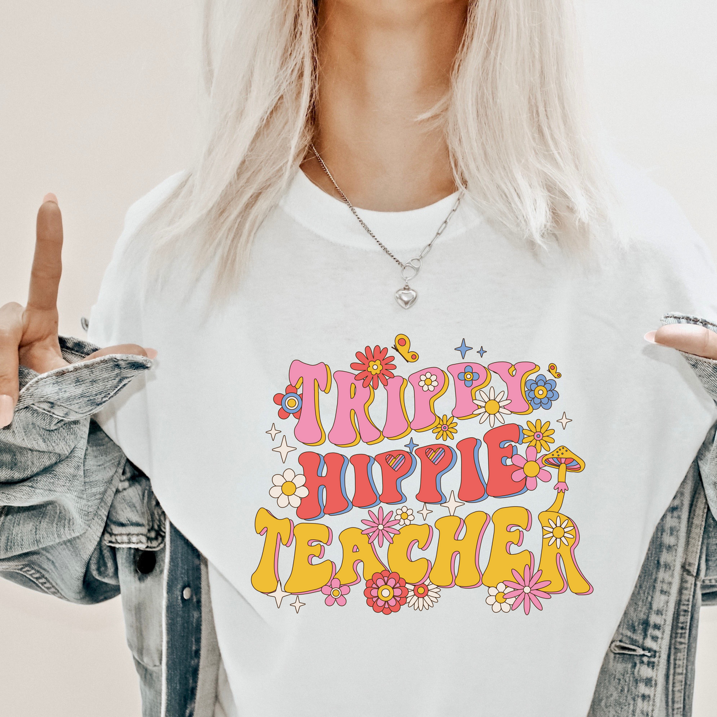 Trippy Hippie Teacher T Shirt