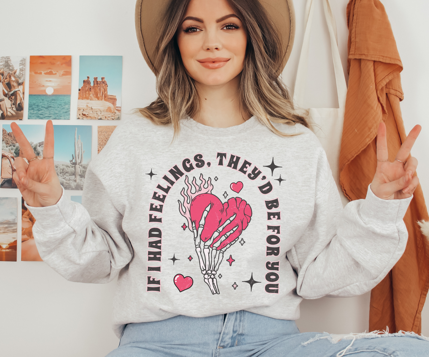 If I Had Feelings They’d Be For You Retro Valentine's Sweatshirt
