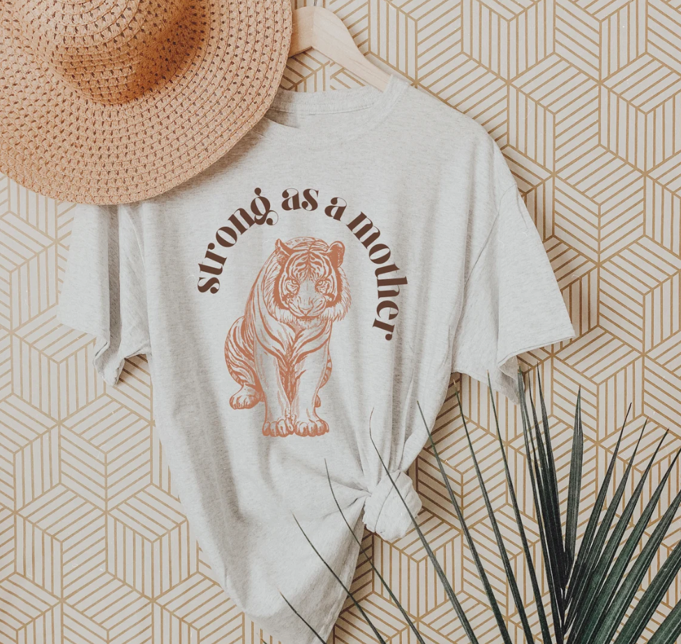 Strong as a Mother Retro Tiger T Shirt