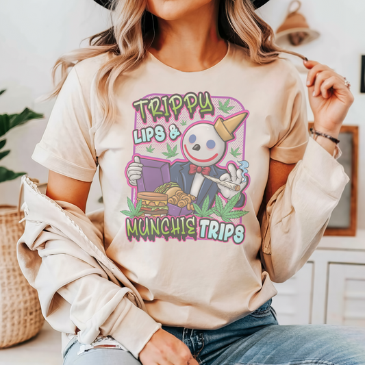 Trippy Lips and Munchie Trips Retro Sweatshirt or T Shirt