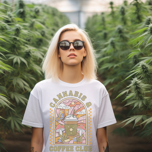 Cannabis & Coffee Club Retro Sweatshirt or T Shirt