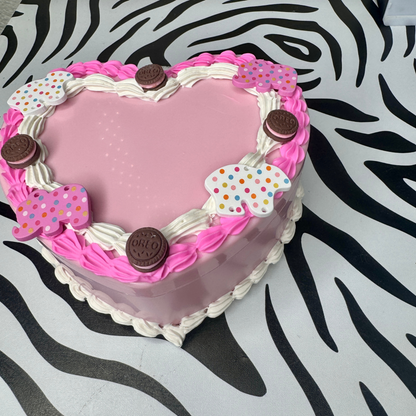 Pink Cookies Fake Cake Heart Jewelry / Trinket Storage Box