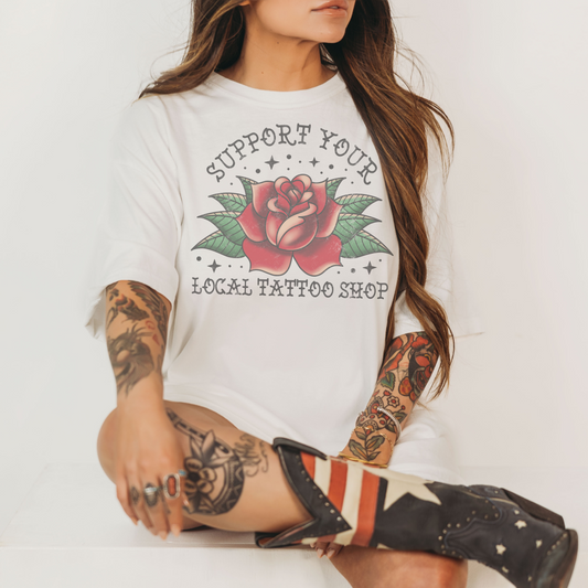 Support Your Local Tattoo Shop Retro T Shirt