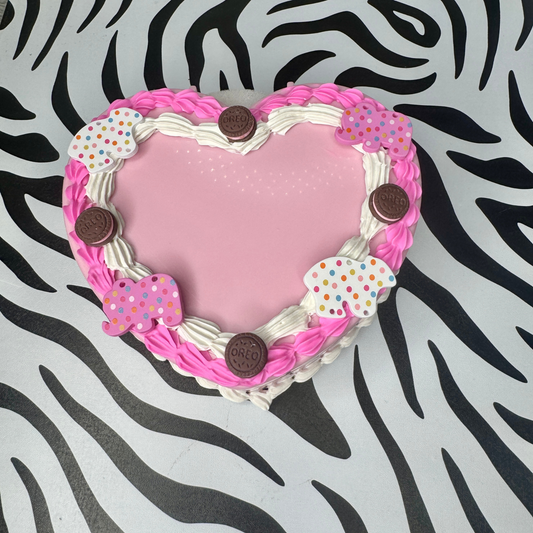 Pink Cookies Fake Cake Heart Jewelry / Trinket Storage Box