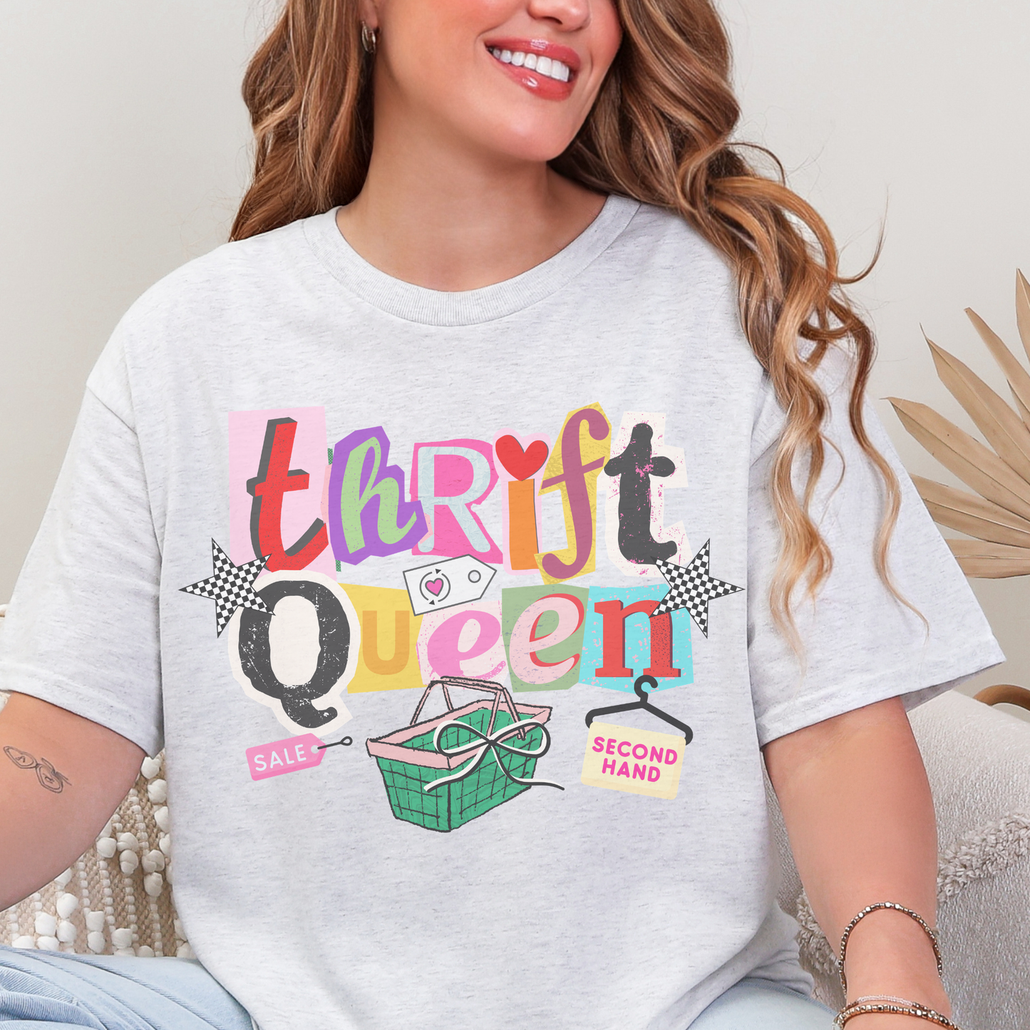 Thrift Queen Retro T Shirt or Sweatshirt