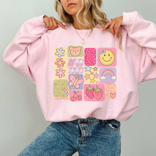 Colorful Doodle Box Retro T Shirt or Sweatshirt