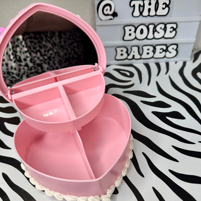 Pink Cookies Fake Cake Heart Jewelry / Trinket Storage Box