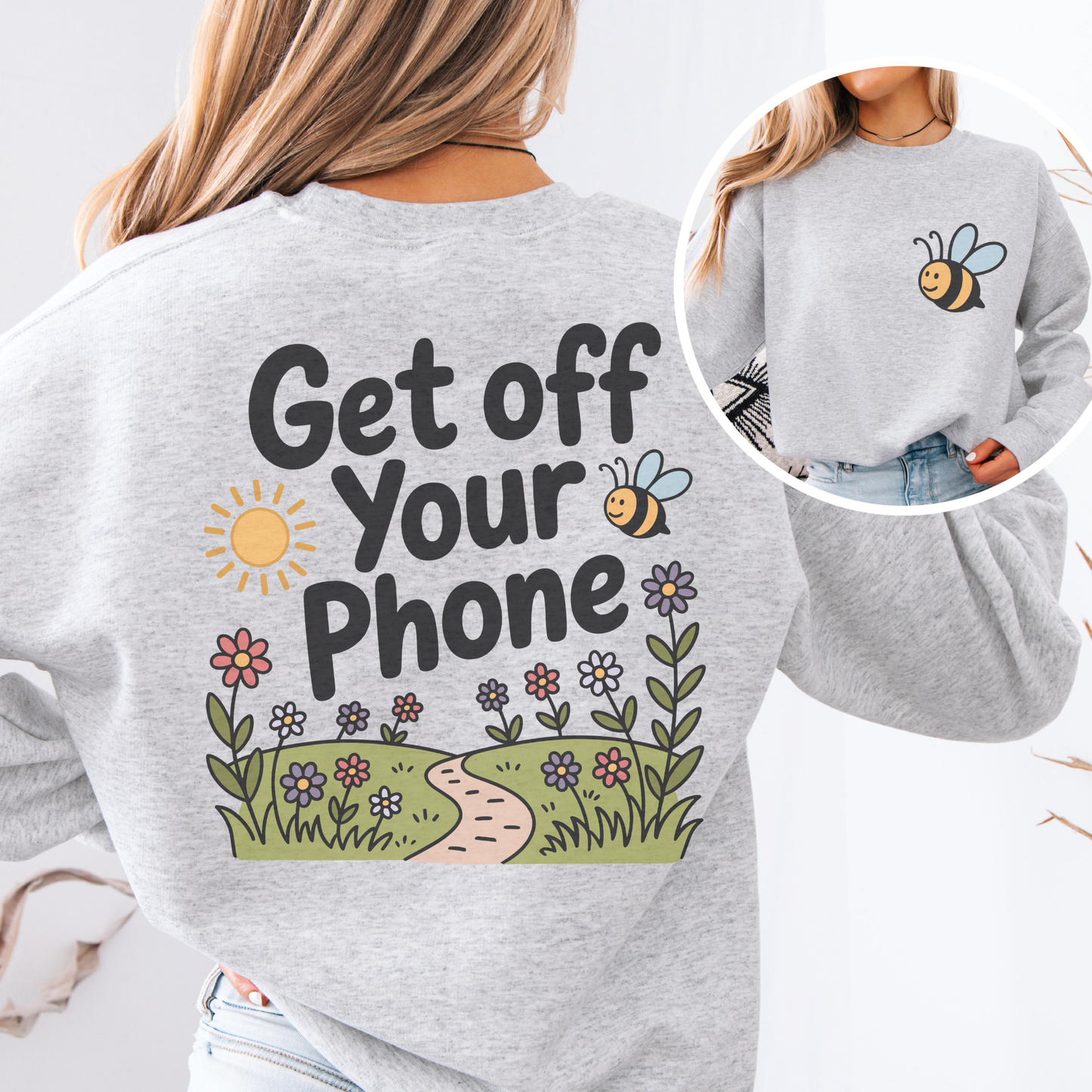 Get Off Your Phone Retro T Shirt or Sweatshirt
