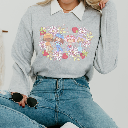 Retro Strawberry Sweatshirt or T Shirt