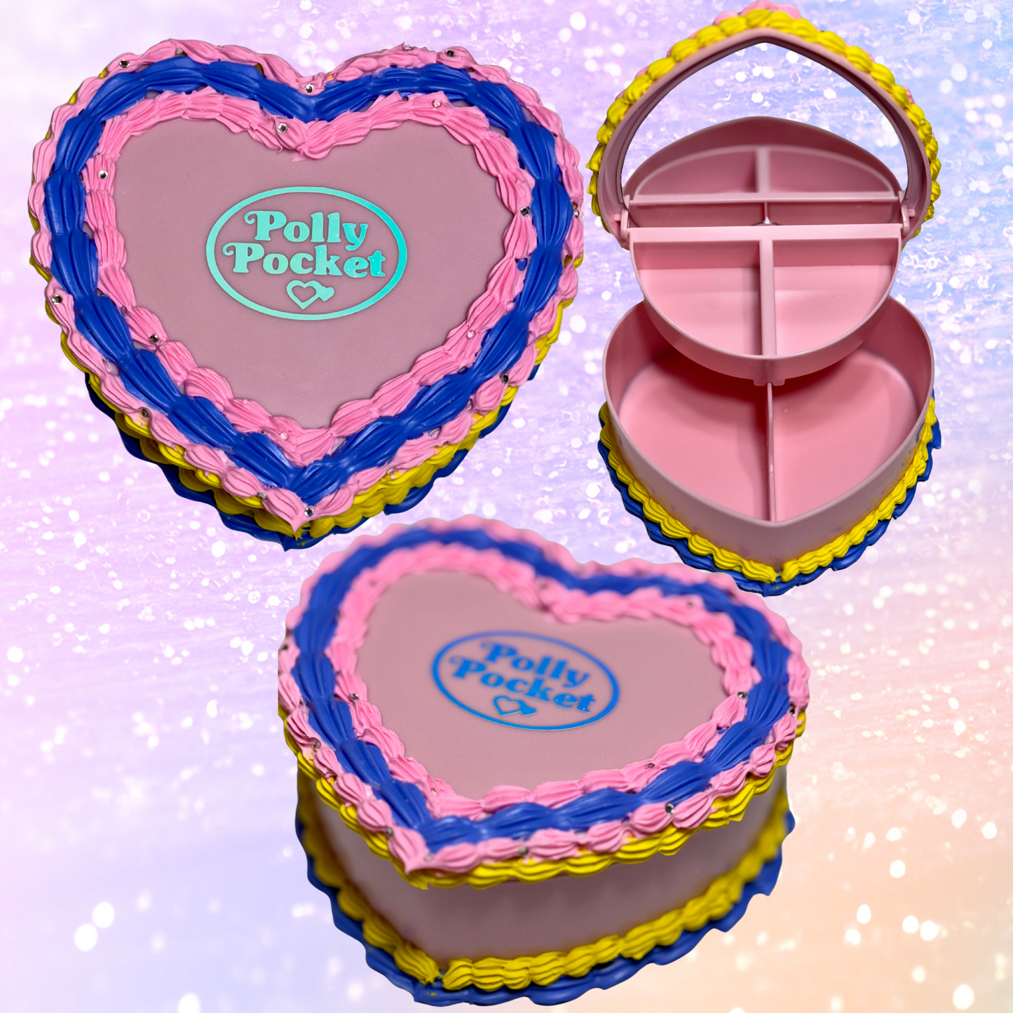 Fake Cake Heart Jewelry / Trinket Storage Box