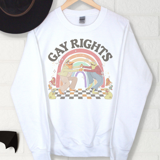 Gay Rights Frog Retro Sweatshirt or T Shirt