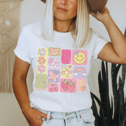 Colorful Doodle Box Retro T Shirt or Sweatshirt