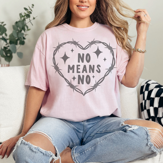 No Means No Retro Sweatshirt or T Shirt