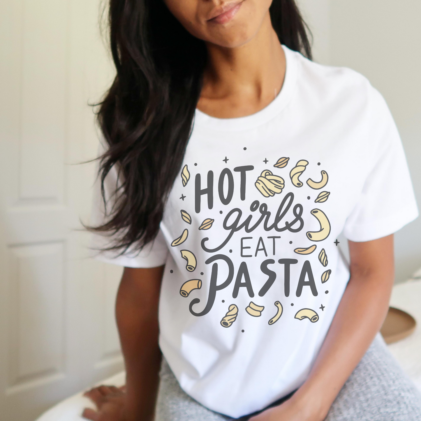 Hot Girls Eat Pasta Retro Sweatshirt or T Shirt