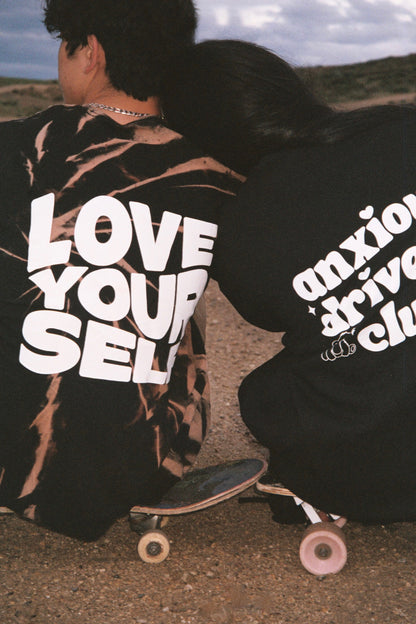 Love Yourself Reverse Bleach Tie Dye  T Shirt