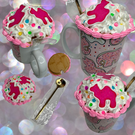 Animal Cookie 15oz Mug with Fake Whipped Lid Topper & Spoon