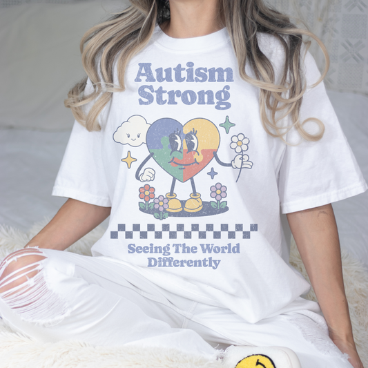 Autism Strong Retro Sweatshirt or T Shirt